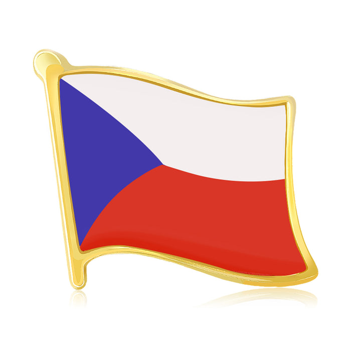 Czech Republic Flag Enamel Lapel Pin Brooch for Jackets Scarves and Lapels