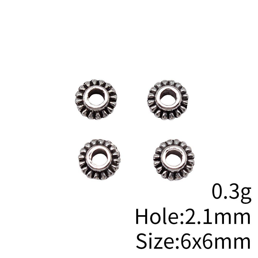 6x6mm 0.3g Multi-Color Zinc Alloy Round Small Hole Spacer Beads for DIY Bracelet Jewelry Making