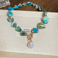 Blue Irregular Shell Bead Necklace Pearl Or Shell Charm view 6