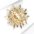 Layered Crystal Sunflower Brooch In Three Color Finishes view 3