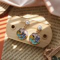 Pearl Stud Enamel Floral Frame Drop Earrings Nine Styles view 10
