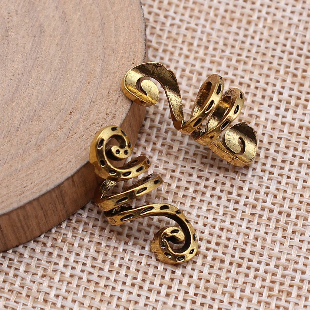 10x10x23mm 1.4g Multicolor Zinc Alloy Geometric Spiral Dreadlock Hair Beads for Braid Jewelry DIY