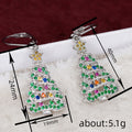 Multicolor Crystal Christmas Tree Drop Hook Earrings view 4
