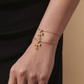 Zircon Bone Paw Print Necklace Bracelet Gold Steel Chain view 4