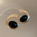 Gold Resin Oval Curl Stud Earrings Collar Necklaces 6 Styles view 7