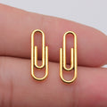 Paper Clip Shaped Metal Charms in Four Metallic Finishes view 2