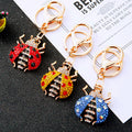 Jeweled Ladybug Keychains in Blue Yellow and Red plus Assorted Option view 1
