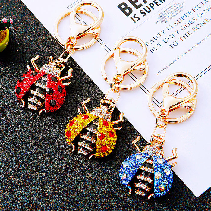Jeweled Ladybug Keychains in Blue Yellow and Red plus Assorted Option
