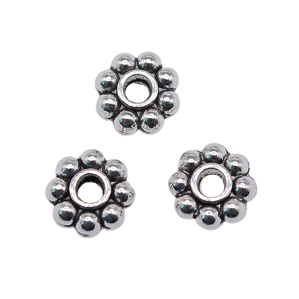 7x7x2mm 0.5g Multicolor Zinc Alloy Flat Disc Spacer Beads for Bracelet Necklace Jewelry Making