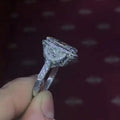 Cushion Halo Pear Side Stone Ring White Gold Sizes 6-10 view 4