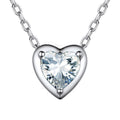 Silver Heart CZ Pendant Cable Chain Necklace Five Colors view 9