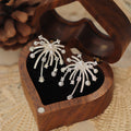 Silver Tone Crystal Firework and Star Drop Stud Earrings view 1
