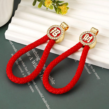 Braided Fortune Wrist Loop Keychains in Six Pictured Colors