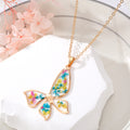 Gold Tone Mixed Shape Resin Pressed Flower Pendant Necklaces in Eleven Designs view 6