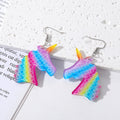 Acrylic Heart and Rainbow Unicorn Drop Earrings Three Styles view 4