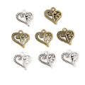 Filigree Heart Charms in Two Antique Metal Finishes view 5