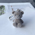 Flocked Mini Teddy Bear Keychains Lobster Clasp 3 Colors view 5