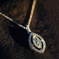 Gold Tone Marquise Double Loop Pendant Necklace With Stones view 1