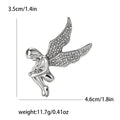 Polished Crystal Winged Angel Metal Brooch in Two Finishes view 7