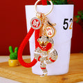 Jeweled Coiled Snake Keychains with Cord Sets and Loose Heart Loops view 1