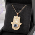 Gold and Silver Tone Eyeball Hamsa Pendant Necklaces view 7