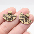 Layered Fan Pendant Beads in Two Antique Finishes for Jewelry Making view 4