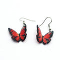 Silver Tone Colorful Sculpted Butterfly Hook Earrings view 6