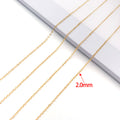Gold Tone Jewelry Chains in 1.3, 1.4, 1.5 and 2.0 mm Widths view 9