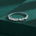 Silver Tone Twisted Clear Pavé Band Ring Sizes 6-10 view 2