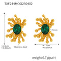 Gold Starburst Flower Ring And Stud Earrings Oval Zircon view 9
