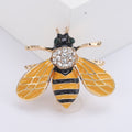 Mini Enamel Bee Brooch White Yellow or Red Rhinestone Pin view 7