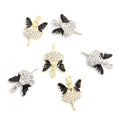 Enamel-Look And Crystal-Accented Gold Silver Ballerina Alloy Charms in 2 Styles view 5