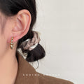 Silver Beaded Ball Hoop Earrings Graduated Metal Sphere Cuffs view 4