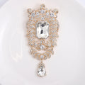 Large Crystal Statement Brooch Emerald Cut Drop Pendant Pin view 7