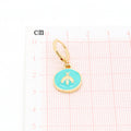 Gold Tone Enamel Bee Medallion Huggie Drop Earrings in Four Colors view 2