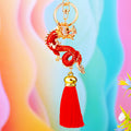 Chinese Dragon Tassel Keychains in Forty Eight Color and Motif Options view 2