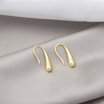 Gold and Silver Elongated Teardrop Threader Earrings
