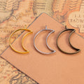 Open Crescent Moon Alloy Pendant Charm in 3 Finishes view 1