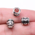 9x9x9mm 1.6g Antique Silver Zinc Alloy Large Hole Barrel Spacer Beads for Bracelet Necklace DIY