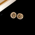 Spiral Crystal Stud Earrings In Five Color Accents view 7