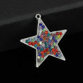 Pave Rhinestone Star Charm Pendant Silver And Gold Tone view 10