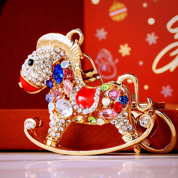 Crystal Rocking Horse Keychains in Six Colors plus Assorted Option