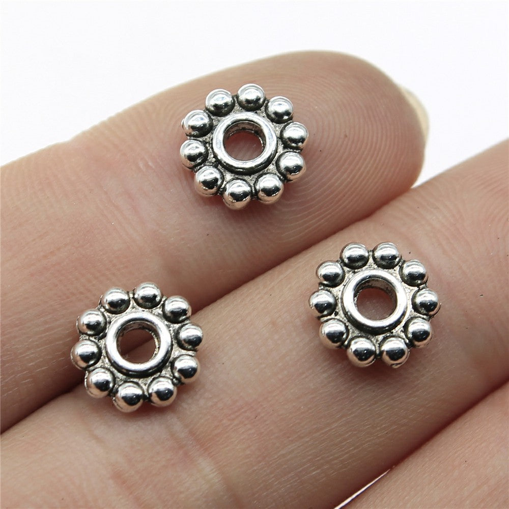 10x10x2mm 0.7g Multicolor Zinc Alloy Spacer Beads with Small Hole for DIY Bracelet Jewelry Making