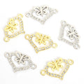 Crystal Heart Bow Charms in Gold and Silver Tone Finishes view 5