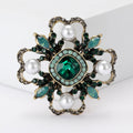 Baroque Pearl Crystal Flower Brooch in Four Colors view 1
