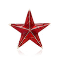 Faceted Red Five Point Star Brooch with Gold Outline view 1