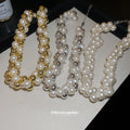 Chunky Pearl Bead Necklace in Three Color Mixes Decorative Jewelry Design view 4