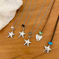 Silver Tone Star Pendant Necklaces in Three Cord Styles view 2