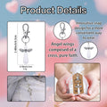 Pearl Angel Wings Keychain Silver Lobster Clasp Charm view 4