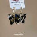 Gold Tone Tortoiseshell Butterfly Hoop Earrings Fashion Earrings view 2